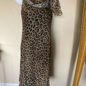 JESSICA HOWARD 6P Animal print metallic party dres